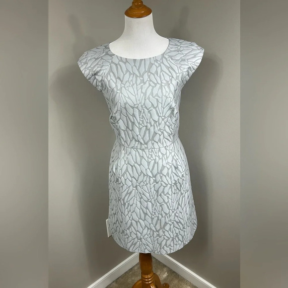 Halston haritage pre-owned short sleeve fitted silver lehtg gray dress - Picture 12 of 12